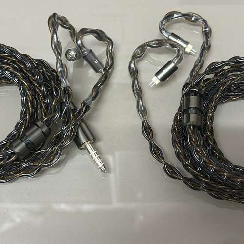 [泰國耳機升級線:黑君ราชาสีดำ)(萬隆單晶銅+古河銅)鍍金+(萬隆單晶銅+古河...