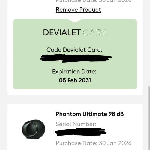 Devialet Phantom Ultimate 98 db a pair 一對