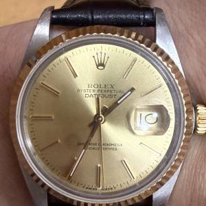 Rolex 16013 3035機芯 K金圈（不是原裝） 改了水晶玻璃面 送靚皮帶 代用扣 $19999