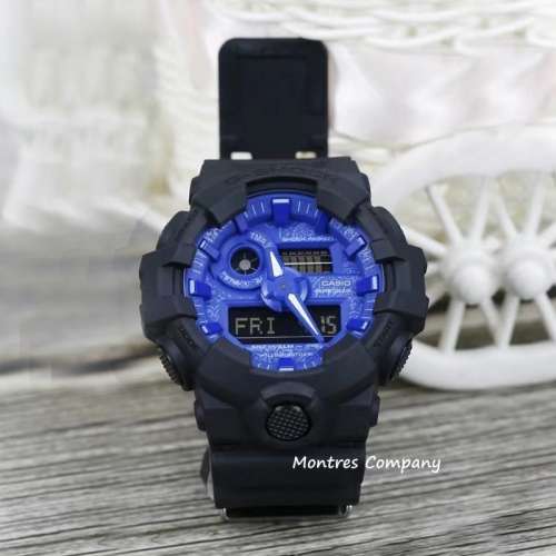 Montres Company 香港註冊公司(33年老店) 卡西歐 CASIO G-Shock 藍黑色 GA-700BP-1A...