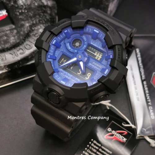 Montres Company 香港註冊公司(33年老店) 卡西歐 CASIO G-Shock 藍黑色 GA-700BP-1A...