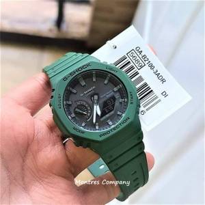 Montres Company 香港註冊公司(33年老店) 卡西歐 CASIO G-Shock 藍牙 綠色 八角行針...