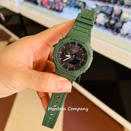 Montres Company 香港註冊公司(33年老店) 卡西歐 CASIO G-Shock 藍牙 綠色 八角行針...