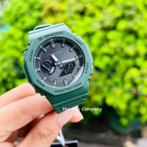 Montres Company 香港註冊公司(33年老店) 卡西歐 CASIO G-Shock 藍牙 綠色 八角行針...