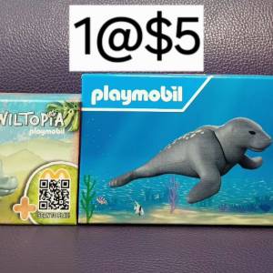 (只限將軍澳地鐵站)麥當勞玩具 Playmobil 鱷魚＆海獅模型，壞蛋獎門人 單眼仔模型