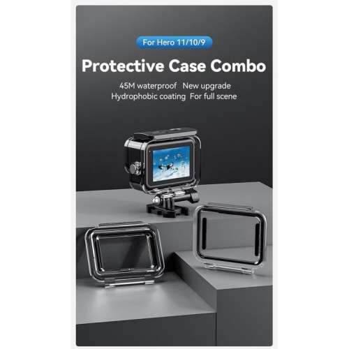 TELESIN Professional 45M Diving Waterproof Case Combo With Purple Filter