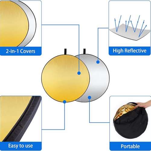 Selens 30cm Light Reflector 2 in 1 Silver Gold 圓形金銀色反光板