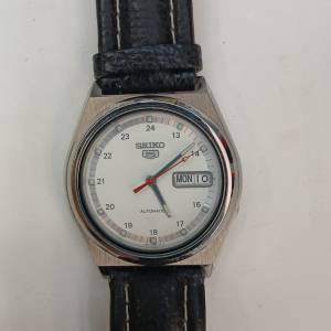 Vintage 1990 Seiko5 7S26-8760 Automatic Watch W/ Leather Strap