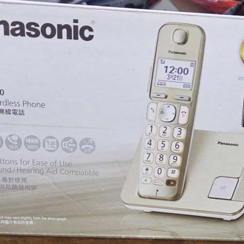 Panasonic 無線電話 KX-TGE210 大字中文顯示