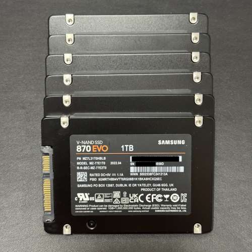 Samsung 870 EVO 1TB SATA SSD &mdash; 散賣$750起 / 全清6隻$4,500