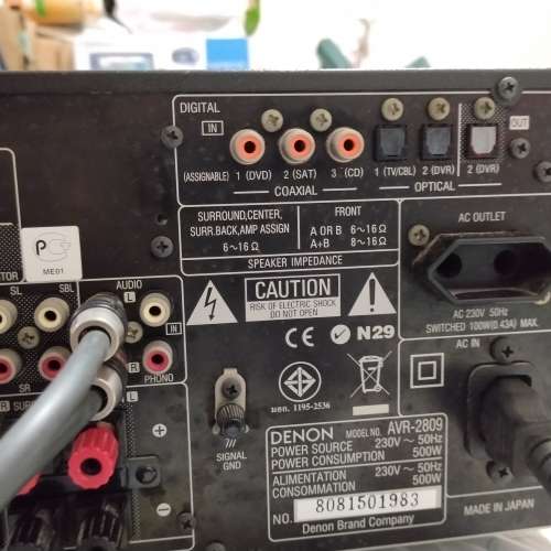 壞 天龍 Denon AVR 2809， 黑色，7成新，有花，可著機，冇聲出，無畫面，當零件賣。...