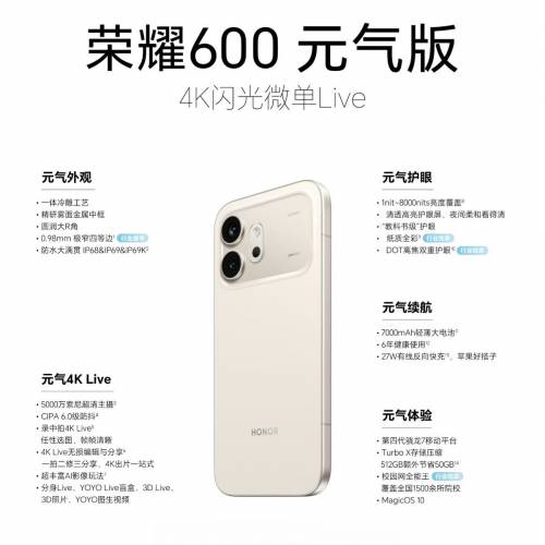 【國恒商城】低公價 ▋▋Honor 榮耀600 元氣版 ▋▋前後50MP拍攝 8K陽光屏 7K大電 ...