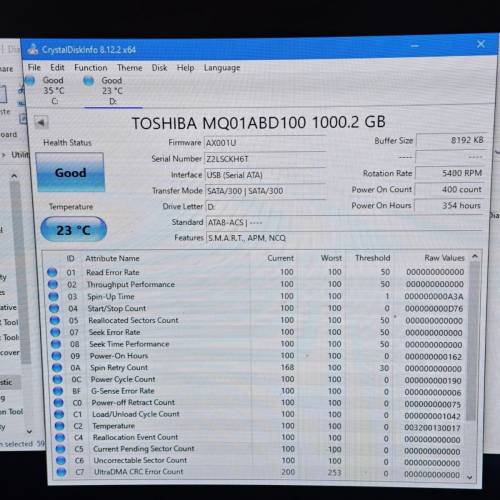 Toshiba 1TB external HDD
