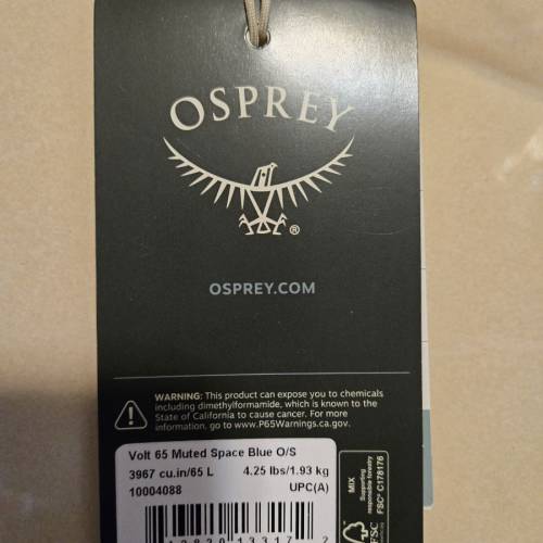 osprey volt 65L 藍色(有保養)#露營#露營背包#露營