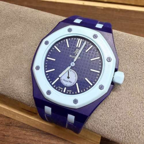 Swatch Royal Pop LAN BA 深藍色小秒針款 錶帶 一套