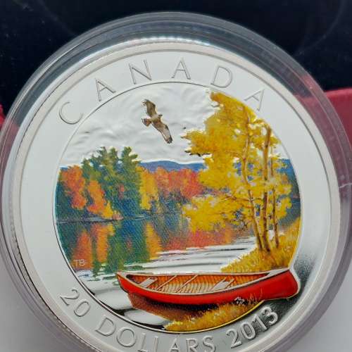 2013 $20 Fine Silver Coin, Autumn Bliss, 999,Canada,Pure Silver&nbsp;/Limited Edi...