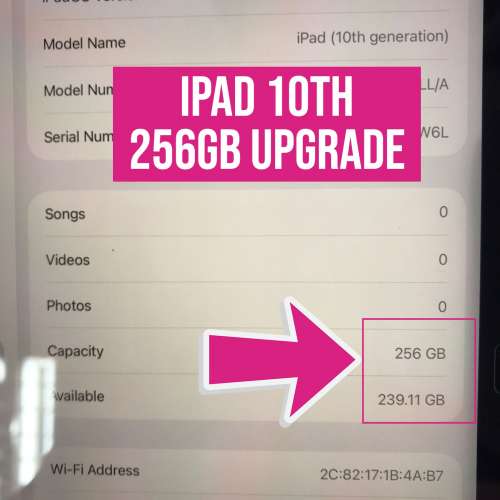 iPad mini air pro 硬盤 Upgrade 維修 容量升級 擴容