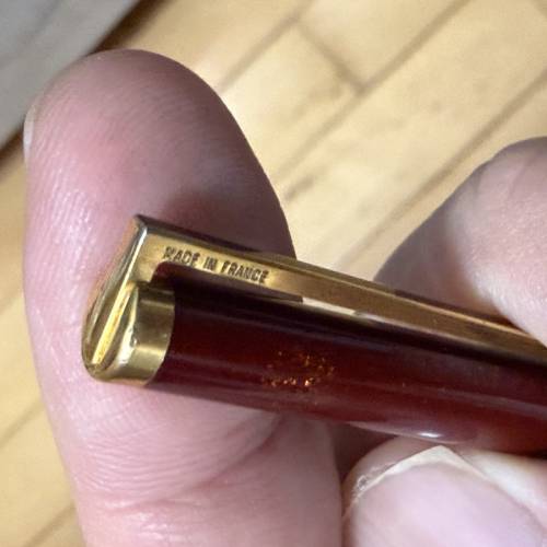 「【珍貴 1991 年香港老發票】S.T. Dupont 都彭 Classique 紅金沙中國漆原子筆（連...