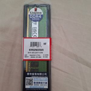 Kingston DDR4 3200 8GB(KVR32N22S8/8) $600