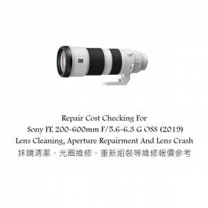 Repair Cost Checking For Sony FE 200-600mm F/5.6-6.3 G OSS (2019) Lens Cleaning
