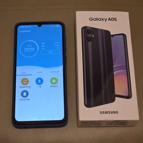 98%新 有盒 Samsung Galaxy A05 藍色 4GB RAM 128GB ROM 連 玻璃貼 機套