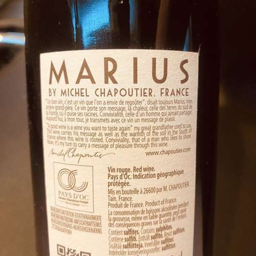 全新Marius By Michel Chapoutier紅酒