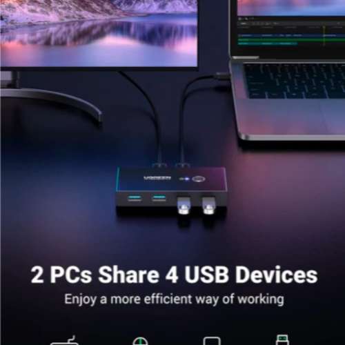 2 in 4 out Computer Switch Selector KIT (USB 3.0) for 2 Computers