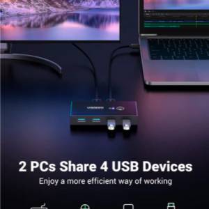 2 in 4 out Computer Switch Selector KIT (USB 3.0) for 2 Computers