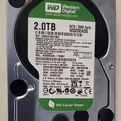WD Green 2TB HDD 3.5"