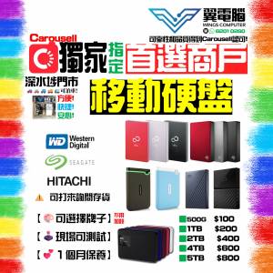 💾Portable HDD 2.5" 1TB 2TB 4TB｜多款隨身硬碟｜USB傳輸｜👍🏼現場試機｜✨一個月...
