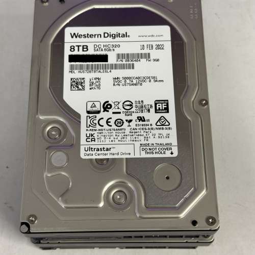 WD Ultrastar DC HC320 8TB HDD 企業級硬碟 (4隻/有原廠保養)