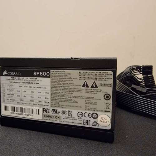 Corsair SF600全模組SFX 80+ GOLD金牌 (ITX機箱用)
