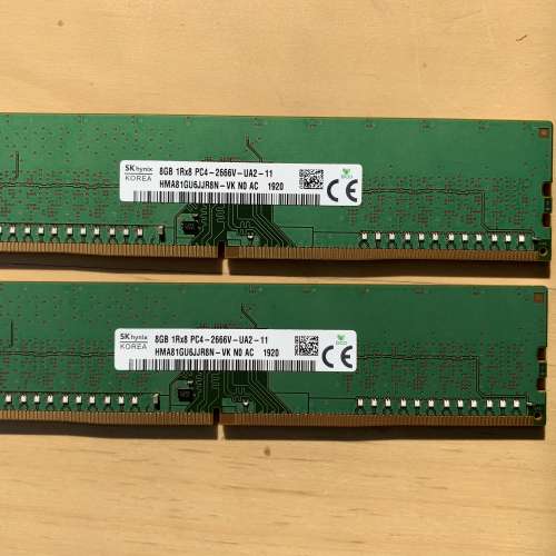 2x Sk hynix 8GB DDR4 RAM Modules