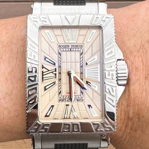 9成新 ROGER DUBUIS 18K金陀 日內瓦 天文台 雙重認證 市場少有三文魚面 RD21自家日...