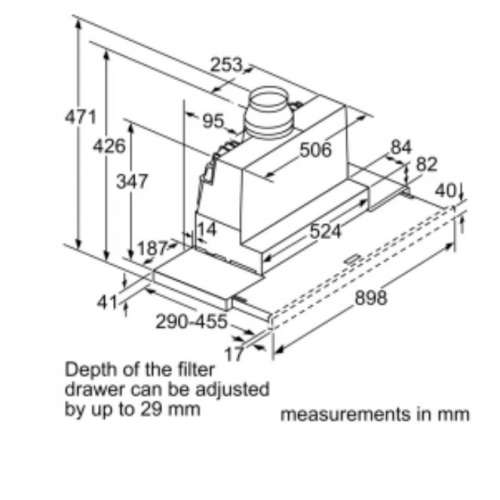 【全新】Bosch 90cm 伸縮式抽油煙機 (DFSO97A51B)