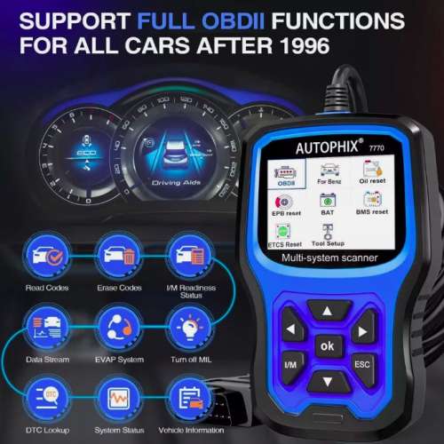 AUTOPHIX 7770 ,OBD 2(TFT Color Large Display)Professional Diagnostic Scan OBD II