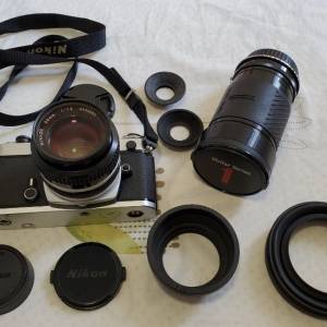 Nikon FE 菲林機 50mm f1.4 & Vivitar 28-105 zoom HK$2,500