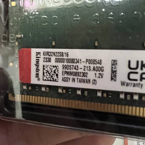 全新Kingston金士頓DDR4 16G 3200終身保養