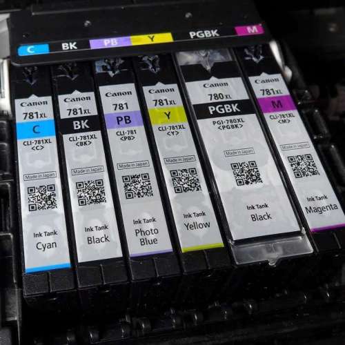 公司少用機滿墨水性能良好合職業印相用780xL 781xL墨盒高級6色Canon TS8370 Scan p...