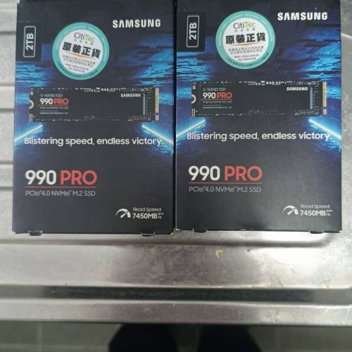 全新未拆封Samsung nvme 990 pro 2TB PCle 4.0 x 2件