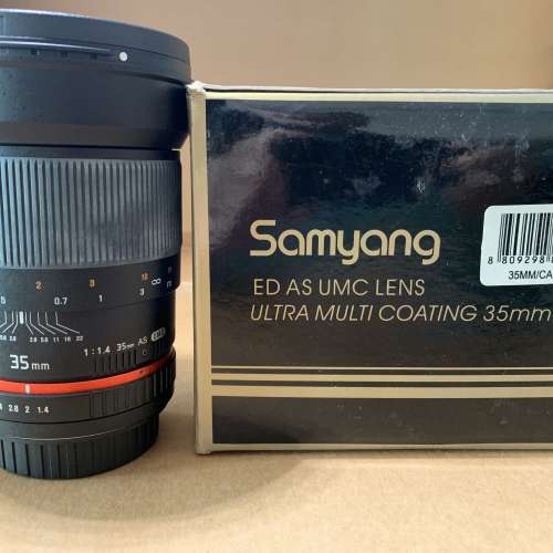 Samyang 35mm F/1.4 ED AS UMC lens for Canon. 手動對焦鏡