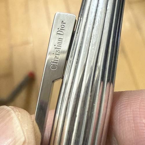 珍藏 Vintage Christian Dior 迪奧 14K金尖純銀直紋鋼筆