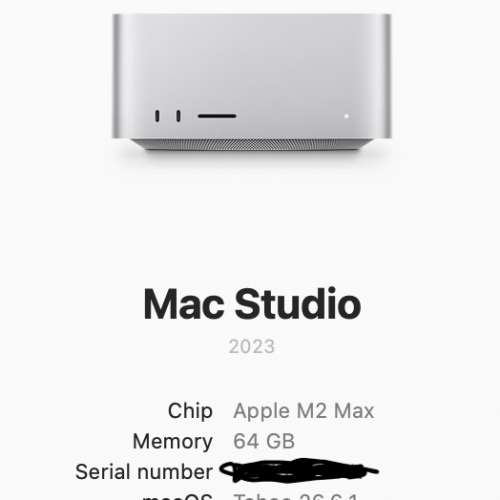 Mac Studio M2 Max 64GB RAM and 1TB SSD