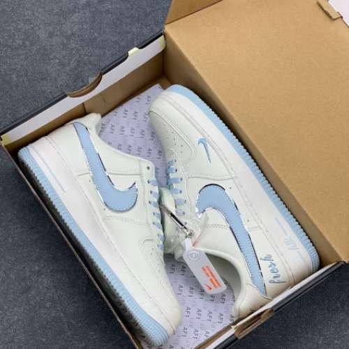Nike Air Force 1 空軍一號白藍小勾｜清爽復古低幫板鞋