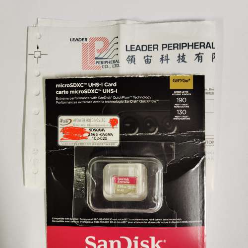 Sandisk Extreme microSDXC 256GB sdcard 金卡港行正貨  (APower永久保養)