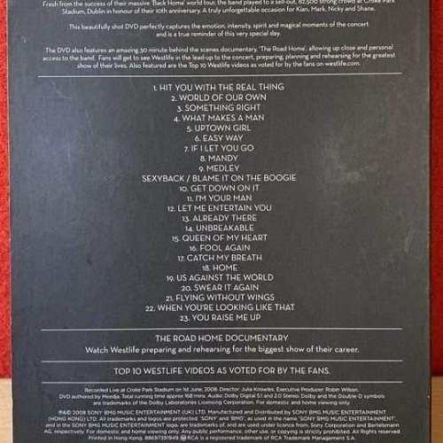 Westlife 10 Years of Westlife Live at Croke Park Stadium DVD