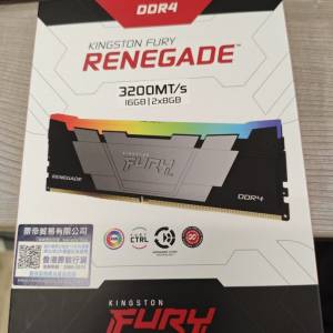 (全新)未開封行貨 Kingston Fury Renegade DDR4 3200MT/s 16GB (2x8GB) RGB 記憶體...