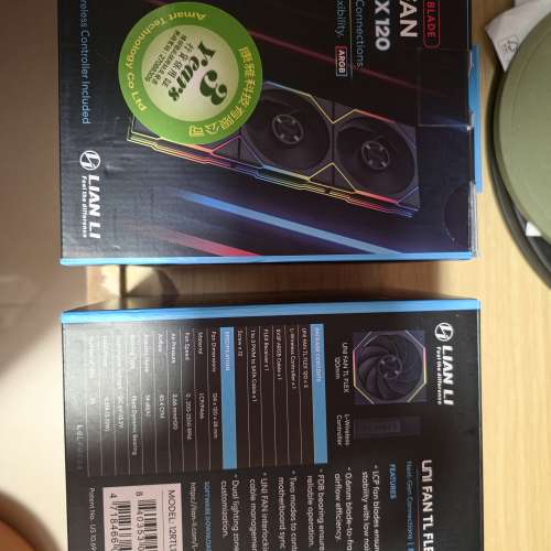 (一共七把, 6x反葉 & 1x正葉) Lian LI 新款FLEX TL120 ARGB 黑色 （有單香港代理有...