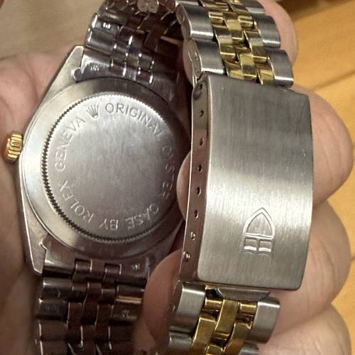 好𠃊新凈🤣 Tudor 74033 金鋼 鑽石字 勞的勞底 34mm 水晶玻璃 $6999