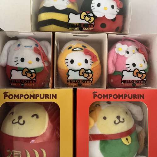 【全新帶盒未拆】麥當勞2016Sanrio 水果兵團毛公仔 X 2018布甸狗賀年公仔 (Hello K...